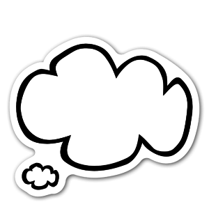 Cute little cloud speech bubble as a sticker 