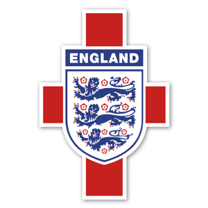 The Englis crest with flag