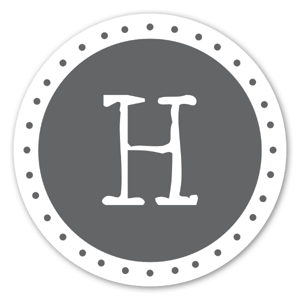 The grey H as a monogram sticker 