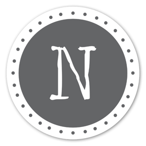 The grey N as monogram stickers 