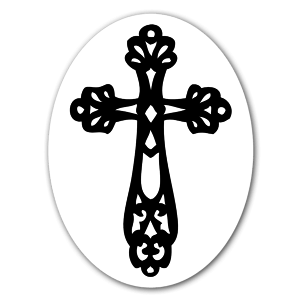 Ornate Cross as a sticker 