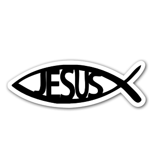 Jesus Fish Symbol as a sticker