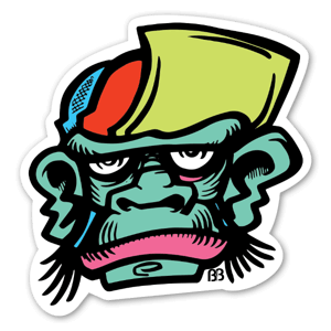 Bobby Monkey Cap custom stickers labels 