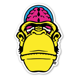 Bobby Brain Yellow Chimp Custom Stickers decals labels