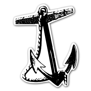 Order this sticker with an anchor with a rope 