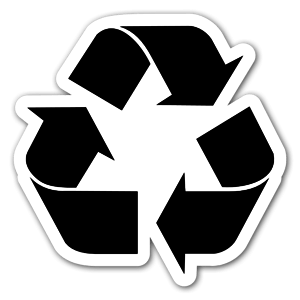 Order this sticker with  a recycling Symbol 