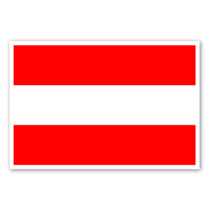 A sticker with the flag of Austria