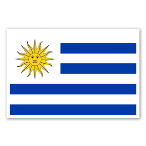 Uruguay flag as custom stickers 