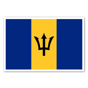 Order the flag of Barbados as custom stickers today! 