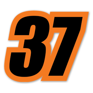 Orange and black 37 sticker 