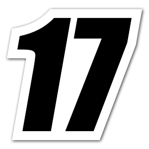 Black number 17 as a perfect race sticker