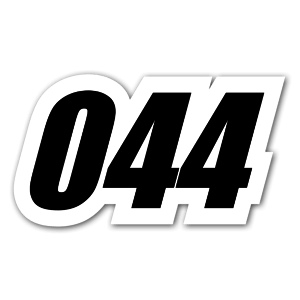 The perfect sticker with the number 044 for a race 