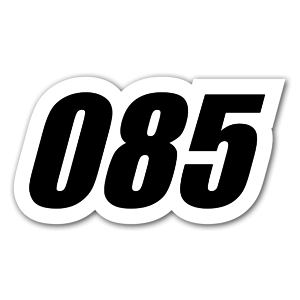 The perfect sticker with the number 085 for a race 