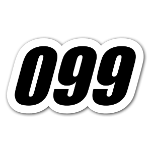 The perfect sticker with the number 099 for a race 