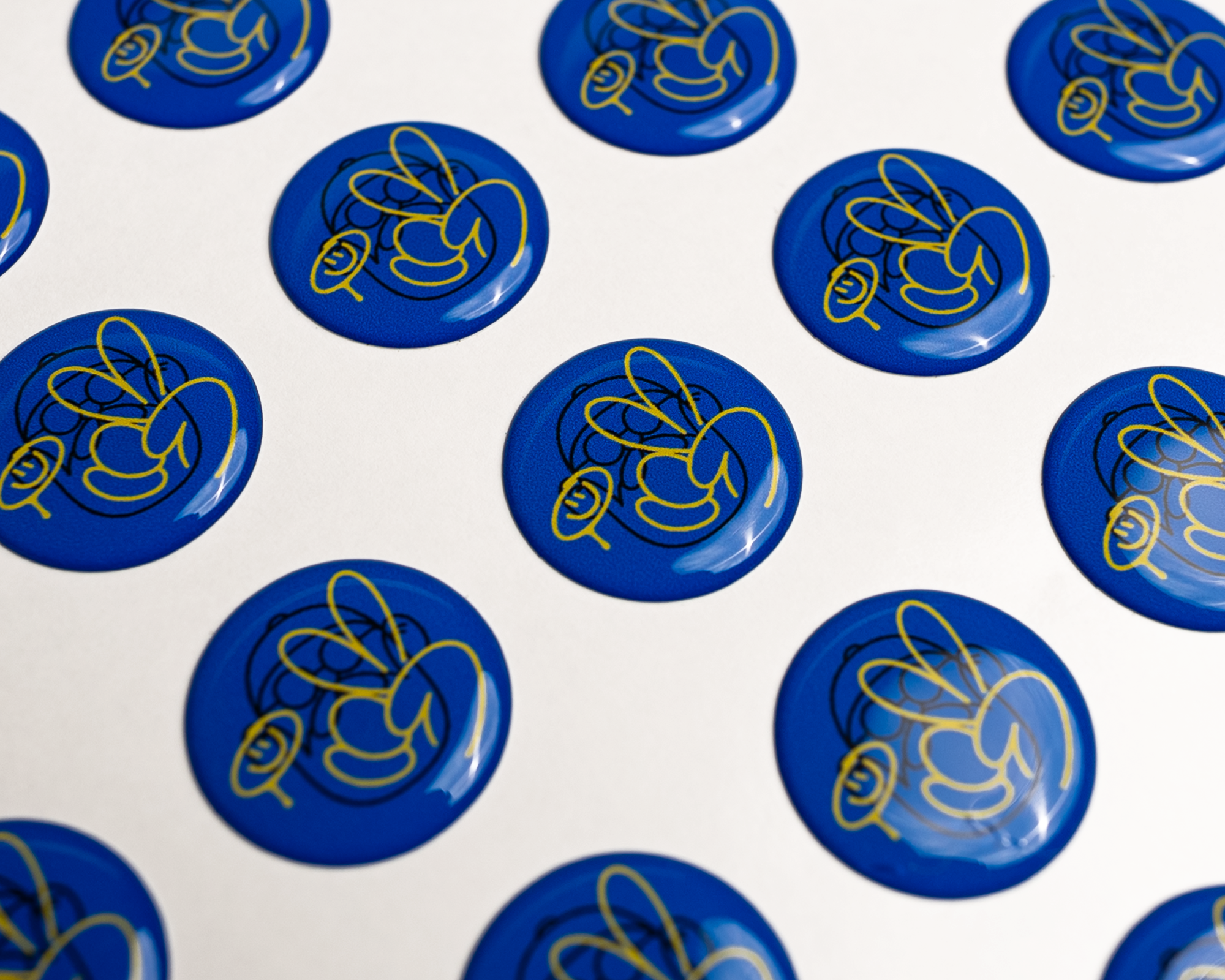 Epoxy stickers with peace motif